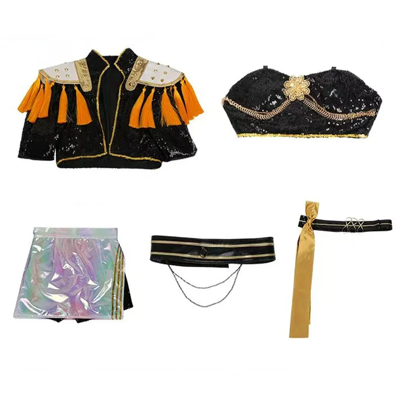 Kpop Demon Hunters Mira Cosplay Costume Golden Black Dance Halloween Suit ACcosplay