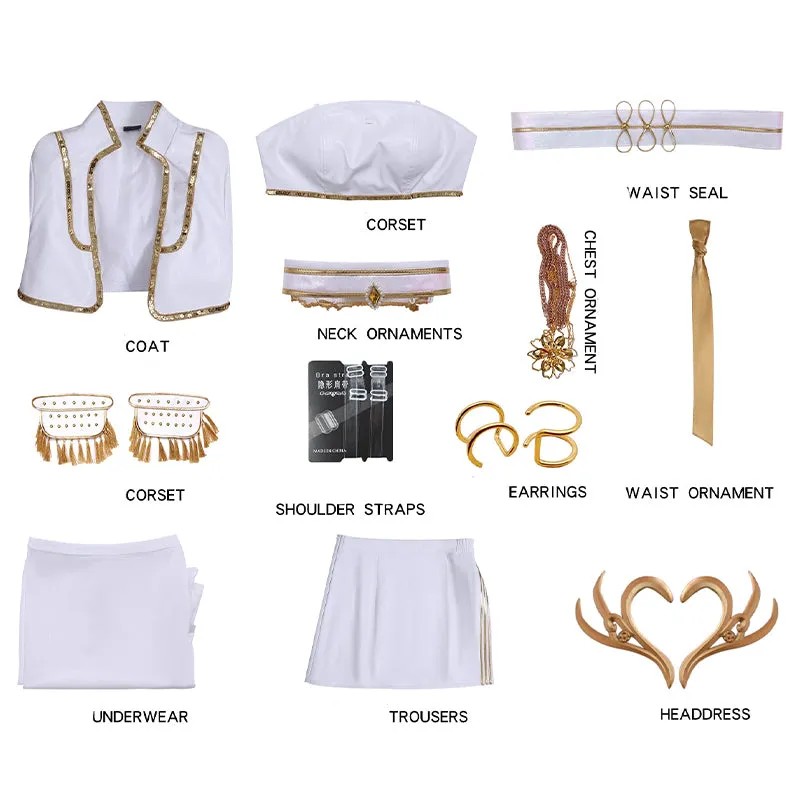 Kpop Demon Hunters Mira Cosplay Costume Golden White Dance Halloween Suit ACcosplay