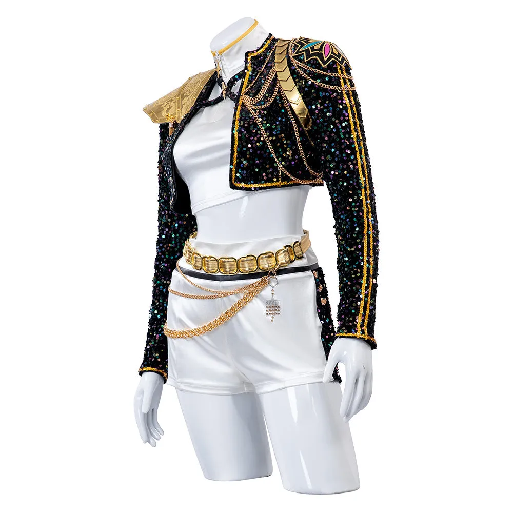 Kpop Demon Hunters Rumi Black Gold Dance Cosplay Costume Halloween Fancy Outfit ACcosplay