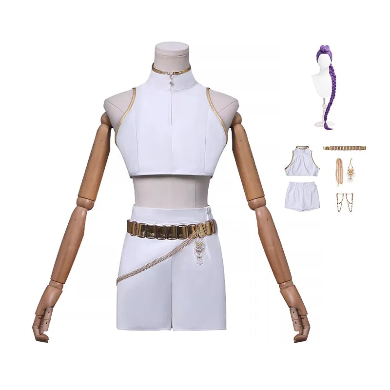 Kpop Demon Hunters Rumi Cosplay Costume Golden White Dance Halloween Suit ACcosplay