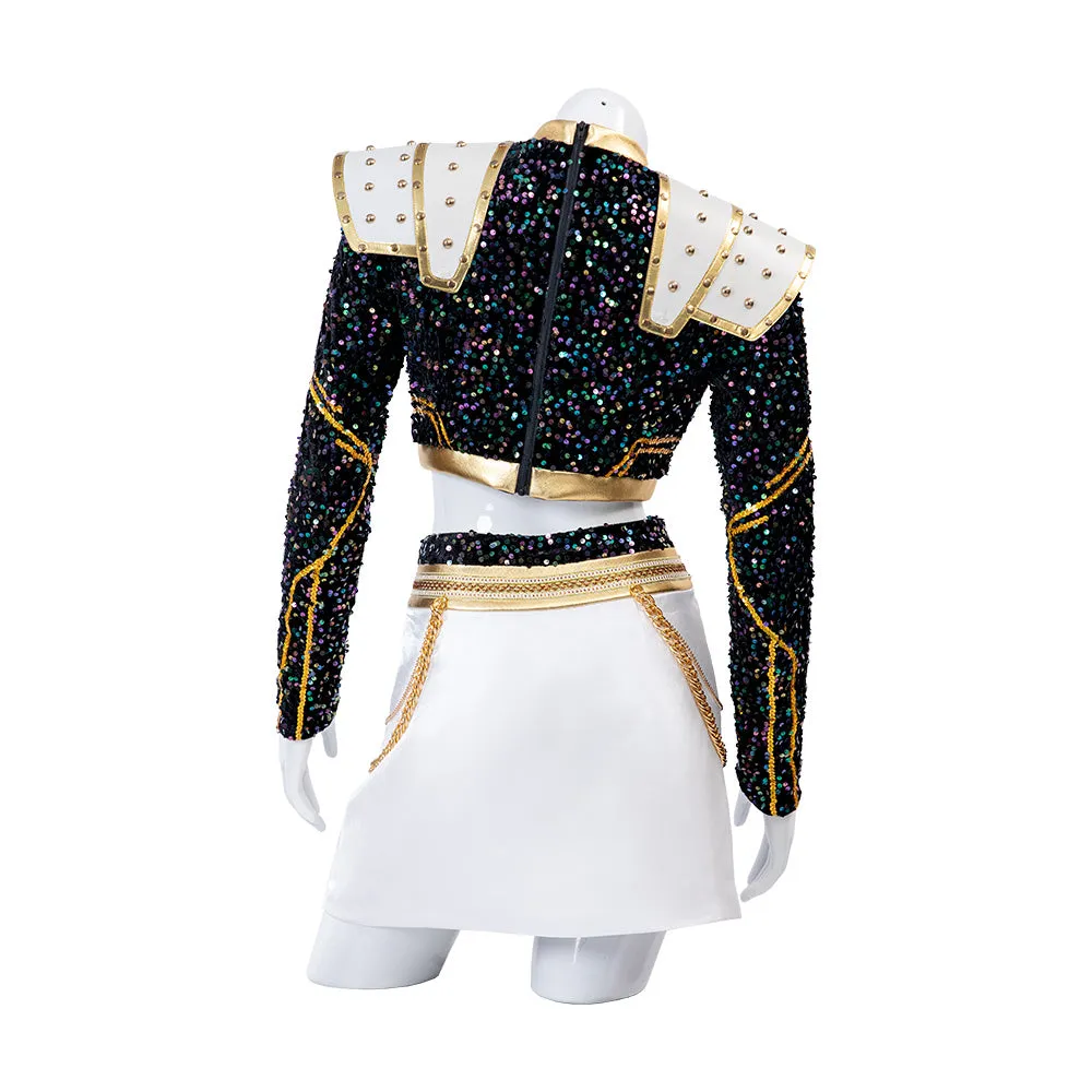 Kpop Demon Hunters Zoey Black Gold Dance Cosplay Costume Halloween Fancy Outfit ACcosplay