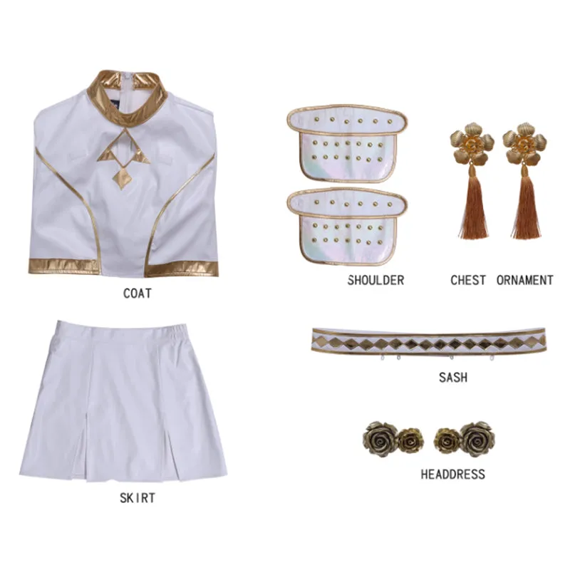 Kpop Demon Hunters Zoey Cosplay Costume Golden White Dance Halloween Suit ACcosplay