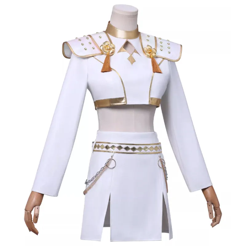 Kpop Demon Hunters Zoey Cosplay Costume Golden White Dance Halloween Suit ACcosplay