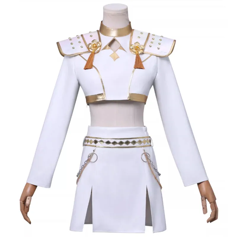 Kpop Demon Hunters Zoey Cosplay Costume Golden White Dance Halloween Suit ACcosplay