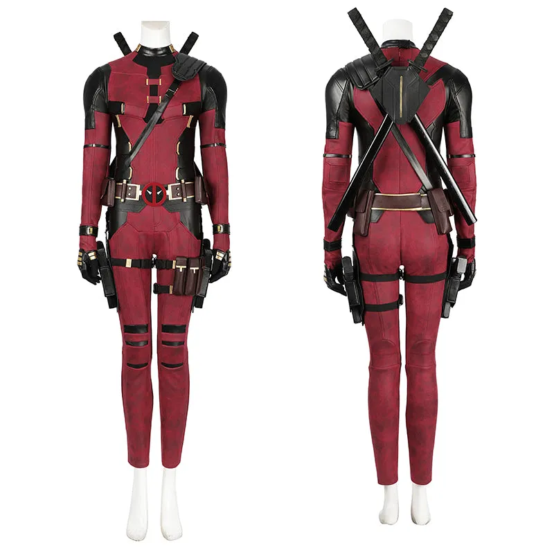 Lady Deadpool Cosplay Costume Deadpool 3 Red Suit Halloween Outfit
