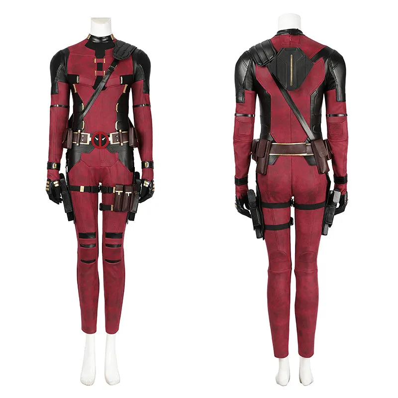 Lady Deadpool Cosplay Costume Deadpool 3 Red Suit Halloween Outfit