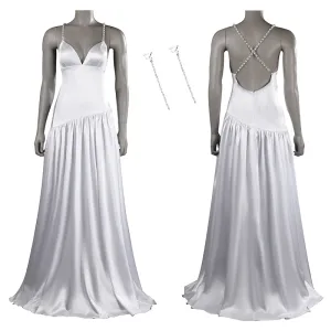 Lady Gaga Harley Quinn White Dress Joker 2 Harley Cosplay Costume Halloween Outfit