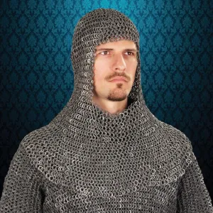 Mail Armor Coif, Riveted Darkened Aluminum