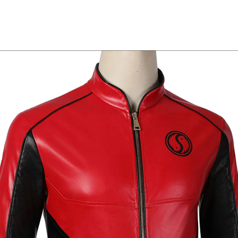 Marcus Hargreeve Costume The Umbrella Academy Sparrow Academy Cosplay Red Leather Uniform Suit