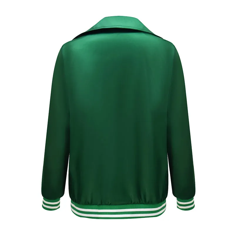 MaXXXine Cosplay Costume MaXXXine Mia Goth Green Jacket Halloween Party Suit