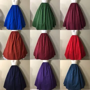 Medieval A Line Solid Skirt with elastic waist