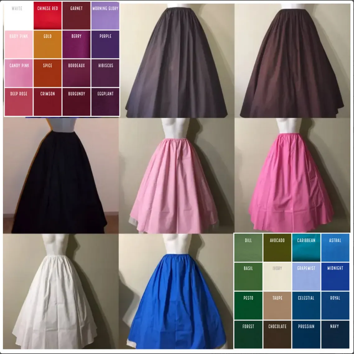 Medieval A Line Solid Skirt with elastic waist
