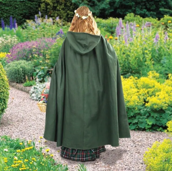 Medieval Cotton Cross Over Hooded Cloak