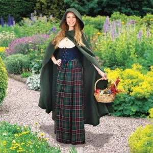 Medieval Cotton Cross Over Hooded Cloak
