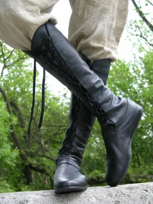 Medieval Fantasy High Boots "Forest"