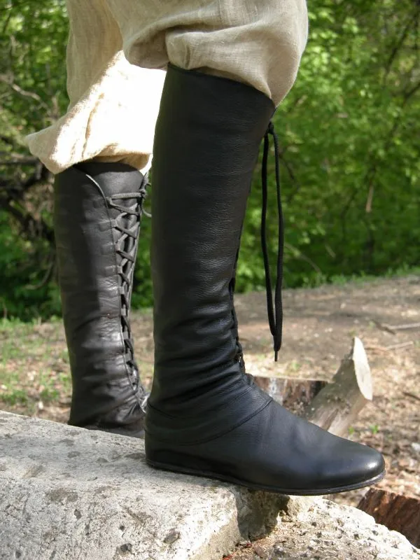 Medieval Fantasy High Boots "Forest"