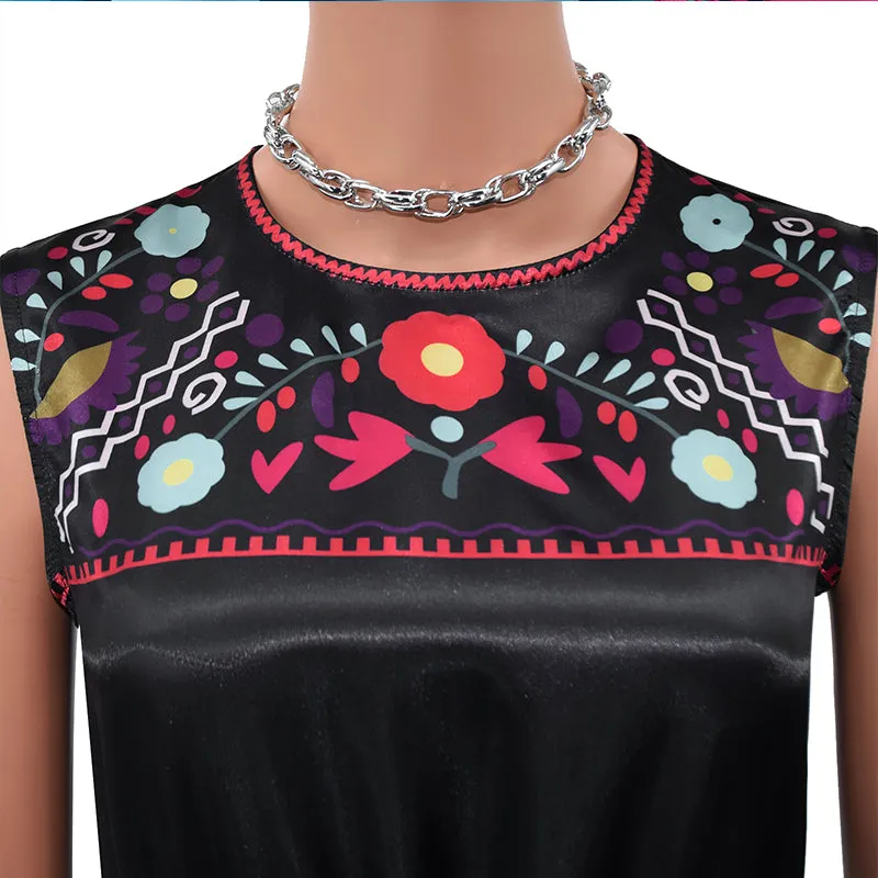 Mexican Folk Artist Dress Frida Kahlo Cosplay Costume Halloween Carnival Suit