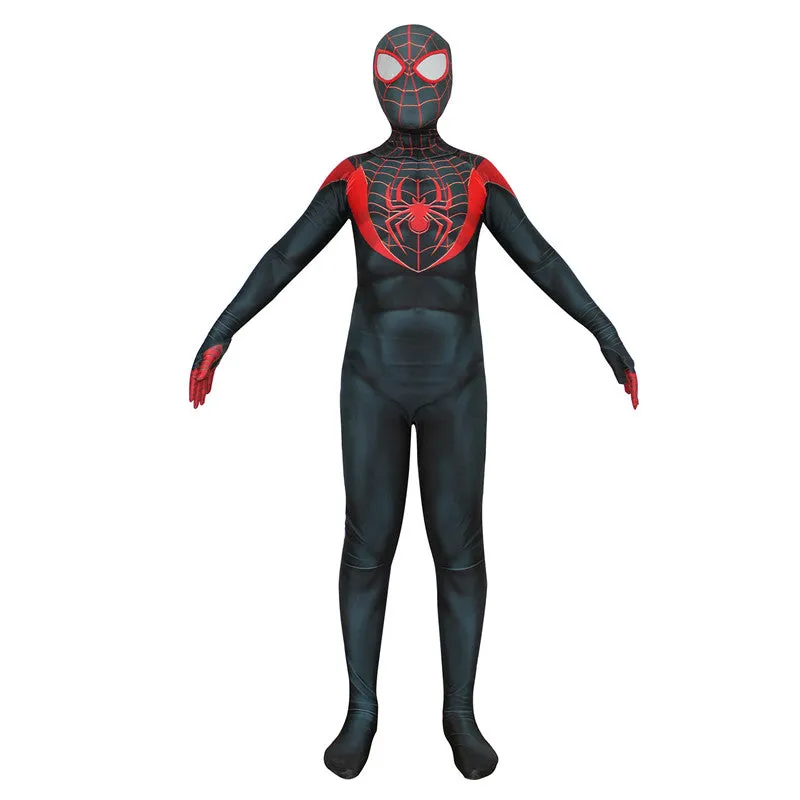 Miles Morales Costume Halloween Kids Ultimate Spider-Man Zentai Bodysuit Cosplay Suit