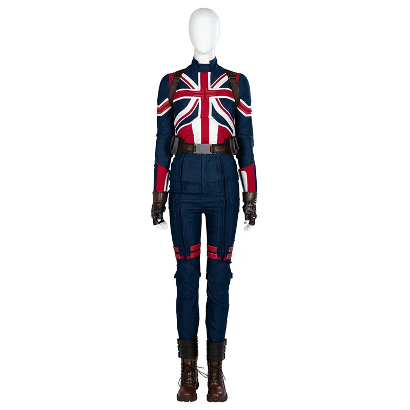 Movie Doctor Strange 2 Margaret Peggy Carter Cosplay Costume Captain Carter Bodysuit Battle Suit