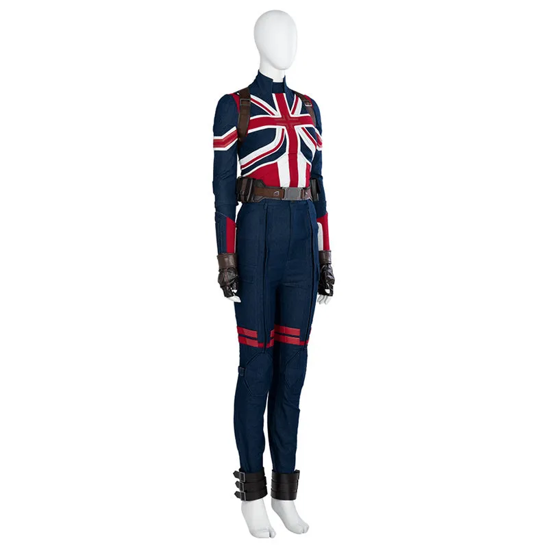 Movie Doctor Strange 2 Margaret Peggy Carter Cosplay Costume Captain Carter Bodysuit Battle Suit