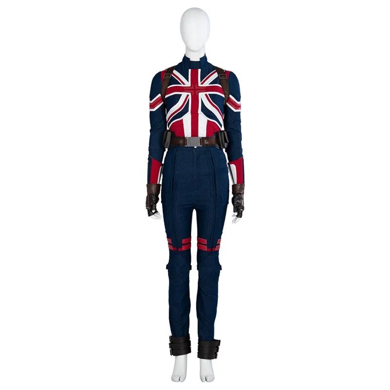 Movie Doctor Strange 2 Margaret Peggy Carter Cosplay Costume Captain Carter Bodysuit Battle Suit