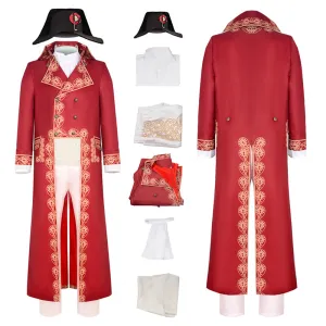 Napoleon Cosplay 19th Medieval Napoleon Bonaparte Costume Emperor Retro Red Military Uniform