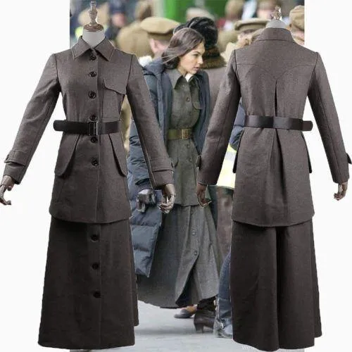 NEW 2017 Wonder Woman Diana Prince British Style Woolen Jacket Costume Full Set