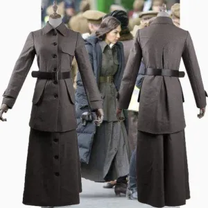 NEW 2017 Wonder Woman Diana Prince British Style Woolen Jacket Costume Full Set