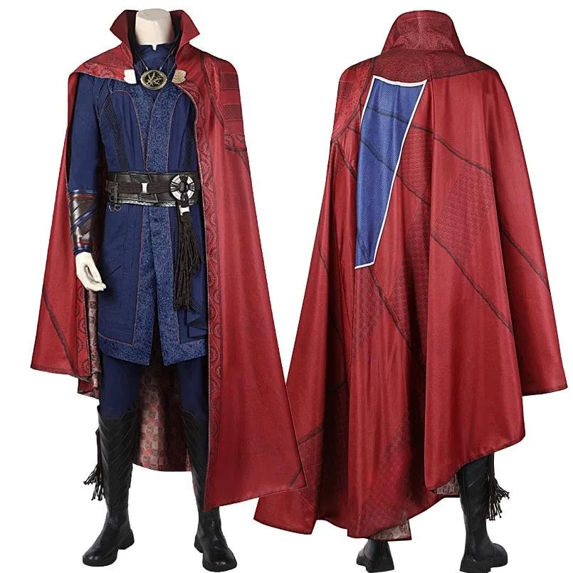 NEW Arrival 2022 Doctor Strange in the Multiverse of Madness | Dr Stephen Strange Costume Cosplay Outfit With Printed Cape   Boots