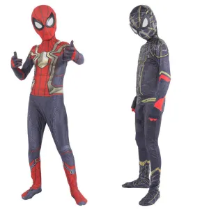 NEW Kids Spider-Man No Way Home Full Cosplay Costume With Mask | Zentai Red & Black Spiderman Jumpsuit Superhero Costume Set