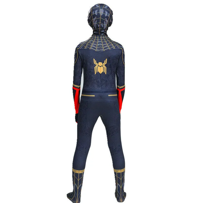 NEW Kids Spider-Man No Way Home Full Cosplay Costume With Mask | Zentai Red & Black Spiderman Jumpsuit Superhero Costume Set