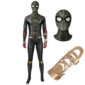 NEW Spider-Man No Way Home Cosplay Costume | Black Gold Jumpsuit