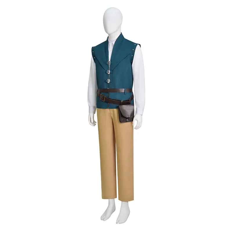 Prince Tangled Cosplay Flynn Rider Costume Vest Shirt Outfit Halloween Carnival Suit