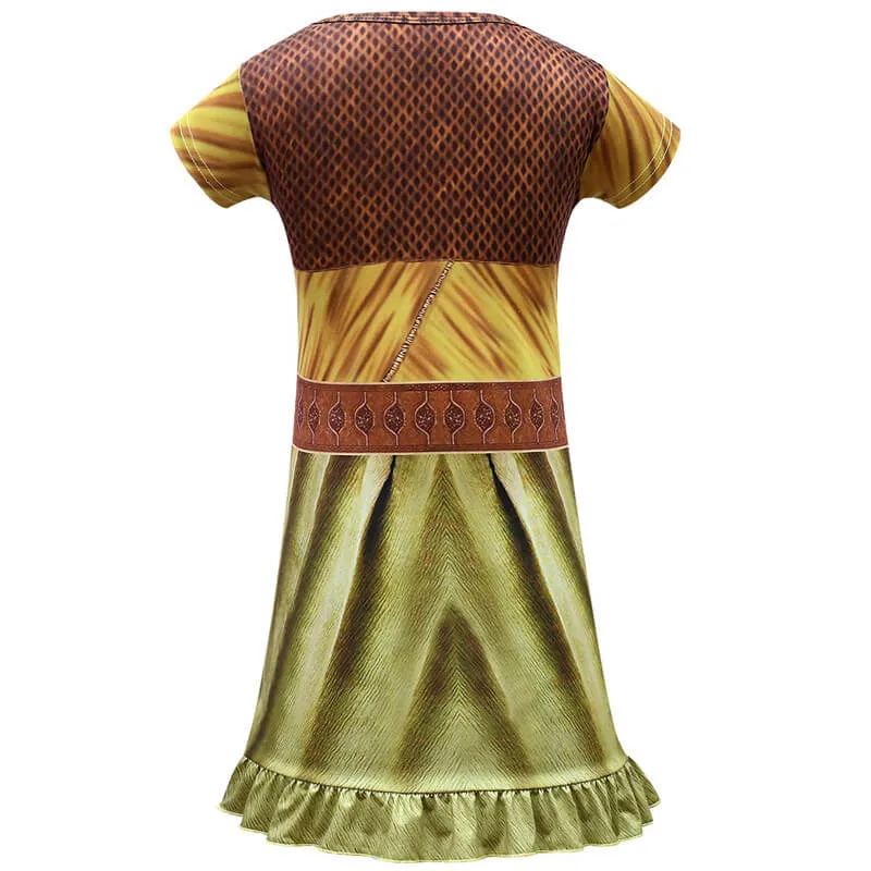 Raya and The Last Dragon Costume Girls Cartoon Printed Princess Dress