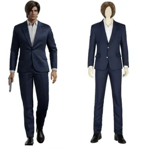 Resident Evil: Infinite Darkness Leon Jacket Uniform Cosplay Costumes Wigs
