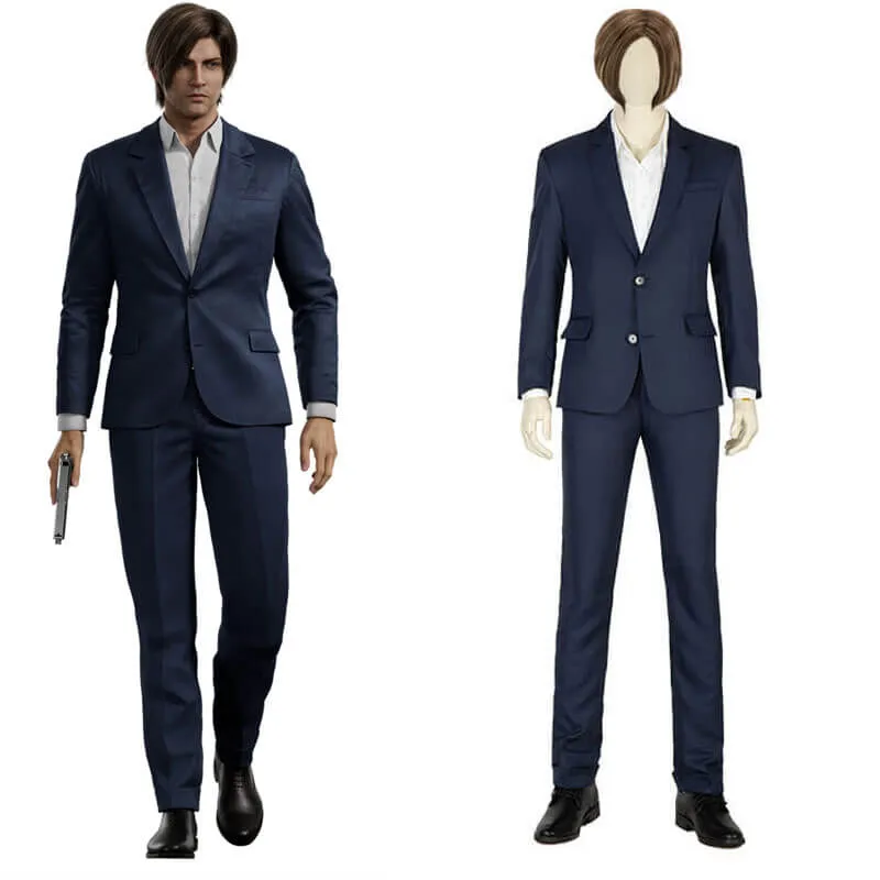 Resident Evil: Infinite Darkness Leon Jacket Uniform Cosplay Costumes Wigs