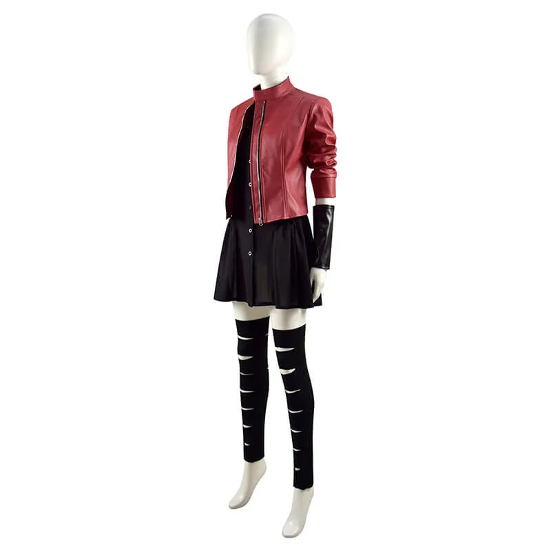 Scarlet Witch Red Jacket Avengers 2 Age of Ultron Wanda Maximoff Cosplay Costume