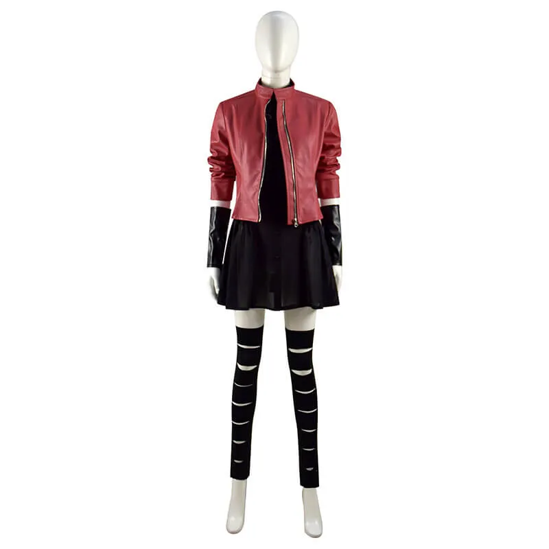 Scarlet Witch Red Jacket Avengers 2 Age of Ultron Wanda Maximoff Cosplay Costume