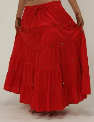 Six Yard Gypsy Skirt with Mirrors