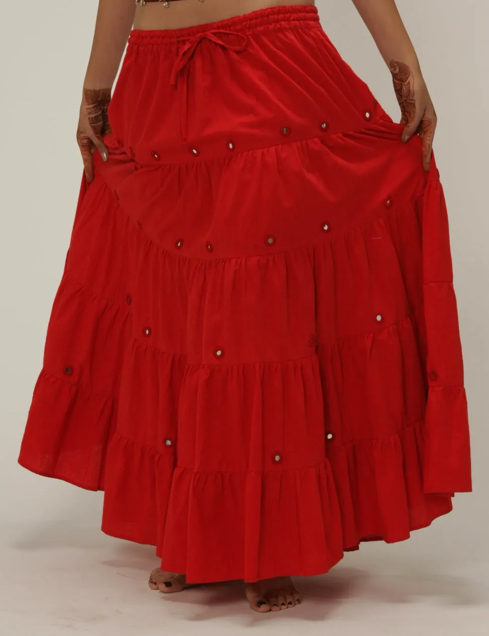 Six Yard Gypsy Skirt with Mirrors