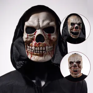 Skeleton Moveable Mouth Skull Mask Halloween Horror Haunted House Cosplay Costume Party Mask