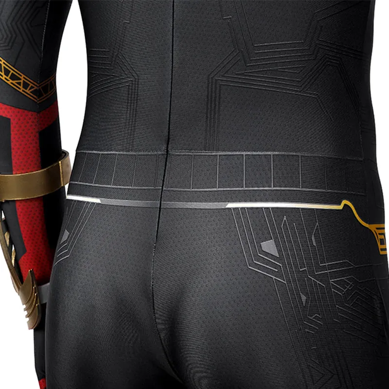 Spider-Man 3 Costume Spiderman No Way Home Peter Parker Cosplay Black Gold Jumpsuit