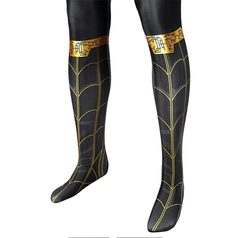 Spider-Man 3 Costume Spiderman No Way Home Peter Parker Cosplay Black Gold Jumpsuit