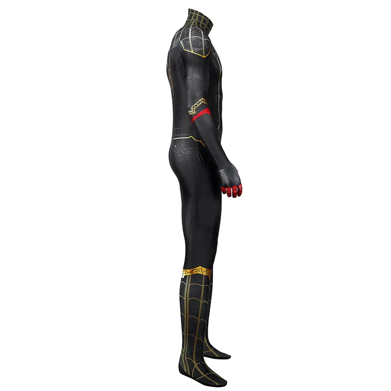 Spider-Man 3 Costume Spiderman No Way Home Peter Parker Cosplay Black Gold Jumpsuit