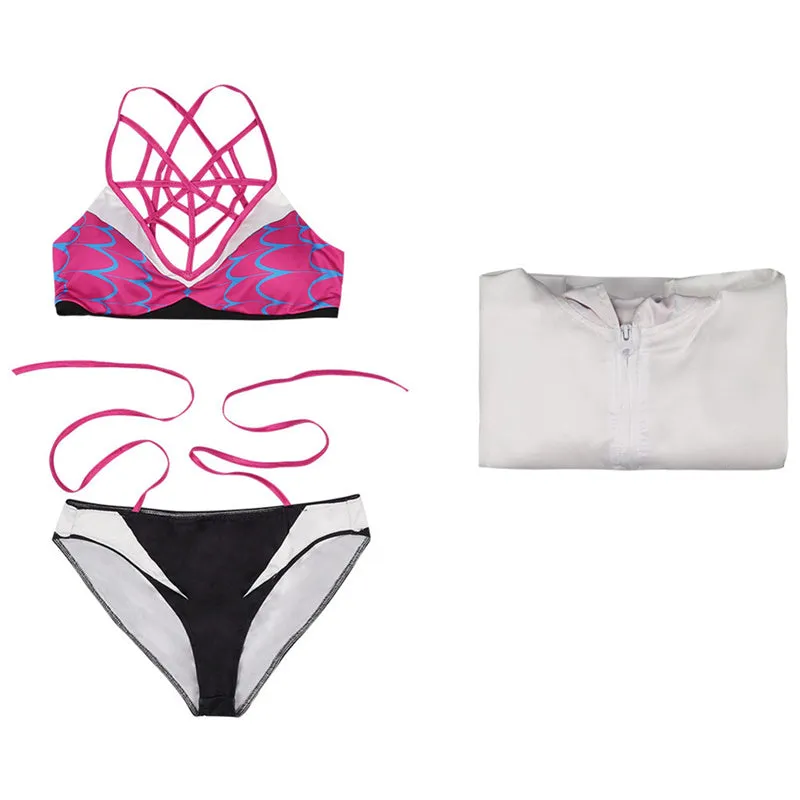 Spider-Man: Across The Spider-Verse Cosplay Gwen Stacy Costume Bathing Suit Swimsuit