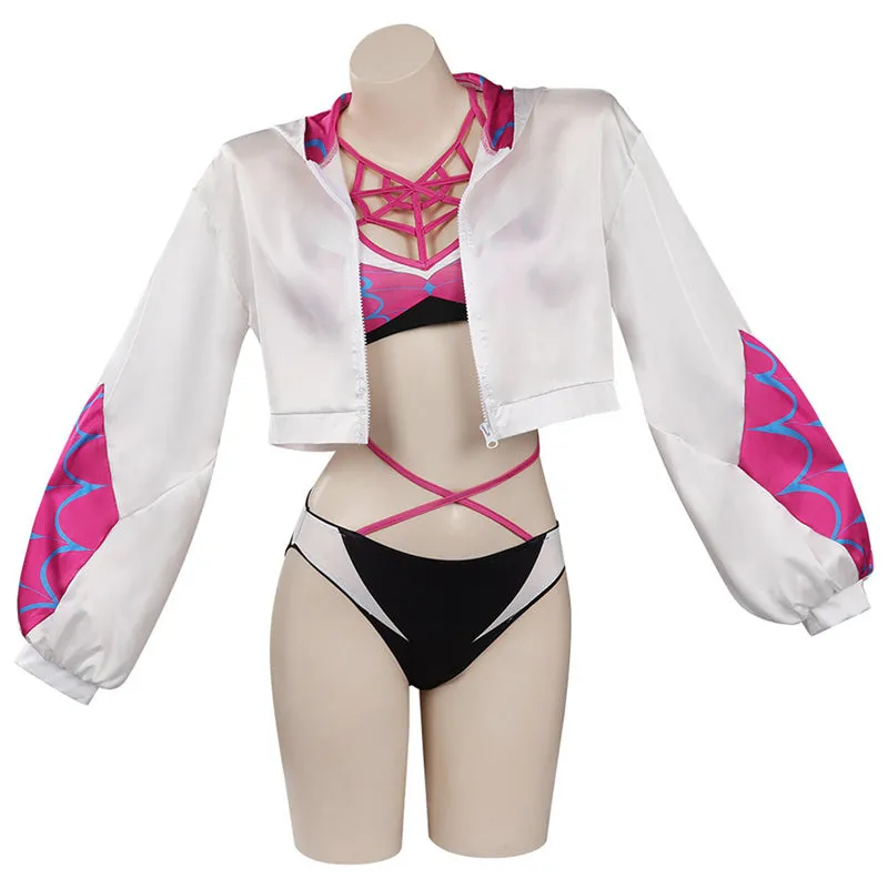 Spider-Man: Across The Spider-Verse Cosplay Gwen Stacy Costume Bathing Suit Swimsuit