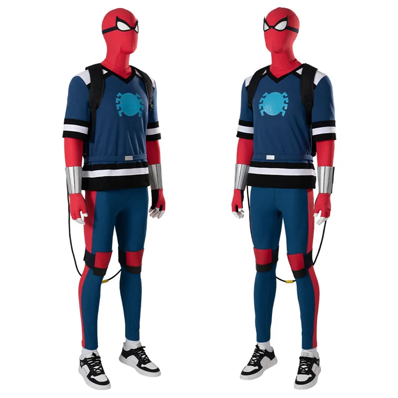 Spider-Man: Freshman Year Cosplay Costume Spiderman Peter Parker Halloween Suit With Shoes Bag