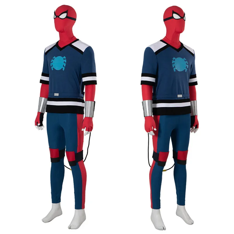 Spider-Man: Freshman Year Cosplay Costume Spiderman Peter Parker Halloween Suit With Shoes Bag