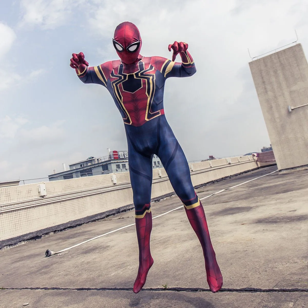 Spider-Man Infinity War Avengers 3 Kids Child Cosplay Costume Spiderman Jumpsuit