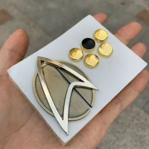 Star Trek Picard Combadge Rank Pips Badge Set Command Science Engineering Pin Brooch